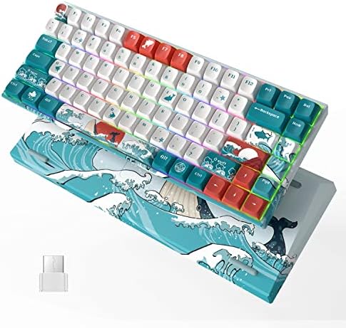 Механична клавиатура COSTOM XVX M84 TKL (градините или коралово море, червено преминете Gateron) и обичай Спирален