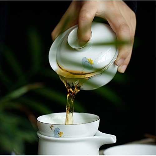 PDGJG 9 Комплекти от Ръчно рисувани Чай Кунг-фу във формата на цвете сливи е Традиционен китайски Чай от бял