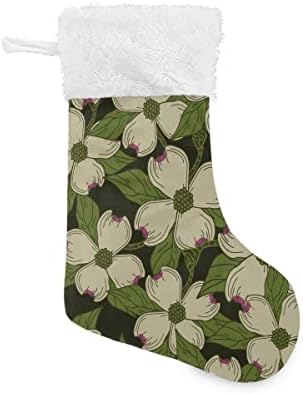 Коледни Чорапи С Модел на Цветето Дрян, Бели Плюшени Белезници От Мерсеризованного Кадифе, Семейни Празници