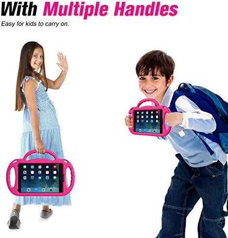 Детски калъф eTopxizu за iPad Mini 5/4/3/2/1 (7,9 инча), с пагон, Противоударной дръжка, лесна за сгъване стойка,
