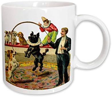 Керамична чаша 3dRose Black Тан Circus Dogs, 11 Грама