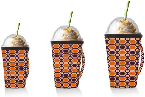 Геометричен Модел на Хелоуин, 30 Многократно Чаши за кафе с лед с дръжка, Неопреновый Чаша за Напитки, кафе