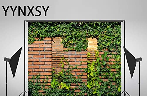 YYNXSY 8X6 ФУТА Основният Цвят е Зелен Лист Тухлена Стена Фон За Снимки на Зелен Фон За украса Градинарство