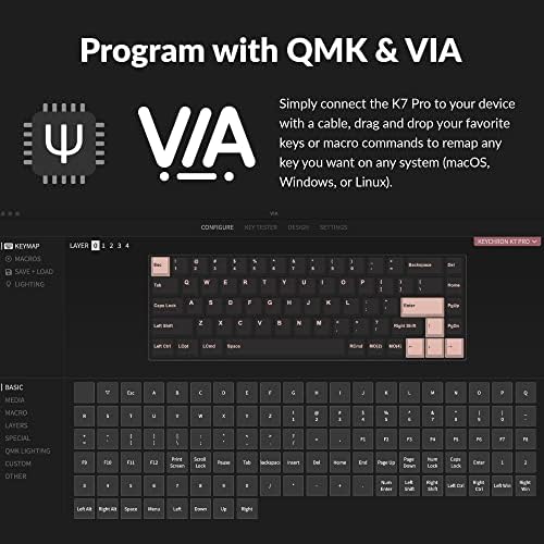 Ключодържател K7 Pro QMK/VIA Ультратонкая Потребителската Безжична Ръчна клавиатура, 65% оформление, Програмируеми