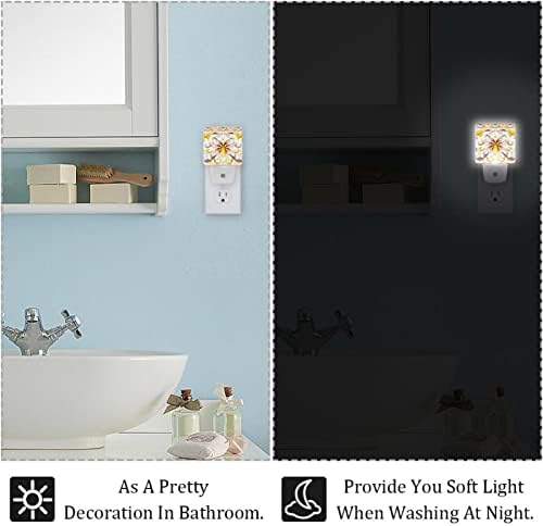 RODAILYCAY Автоматично led лампа с Датчик от Здрач до Зори, 2 комплекта вградени Ночников за Баня, Спални, Детски