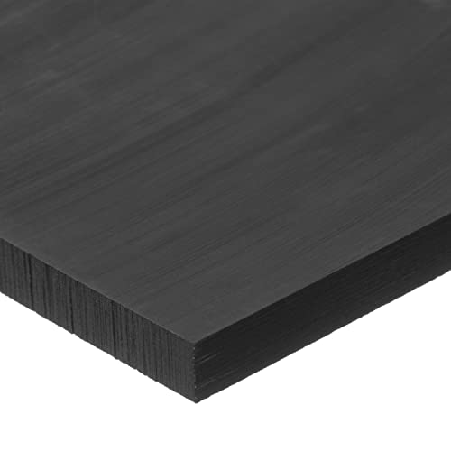 Полиетиленов лист UHMW, нов дизайн, Черен, дебелина 3/4 инча, ширина 12 см и дължина 24 инча