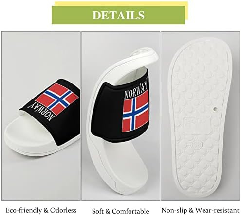 Домашни Сандали с Норвежки Флаг, Нескользящие Чехли с Отворени пръсти за Един душ и Хидромасажна Вана