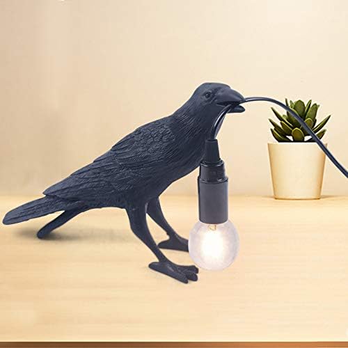 HOOMTLSY Raven Light Реалистична Смола Raven Light Реколта Врана Led Лампа Лампа Уникален Интериор във формата