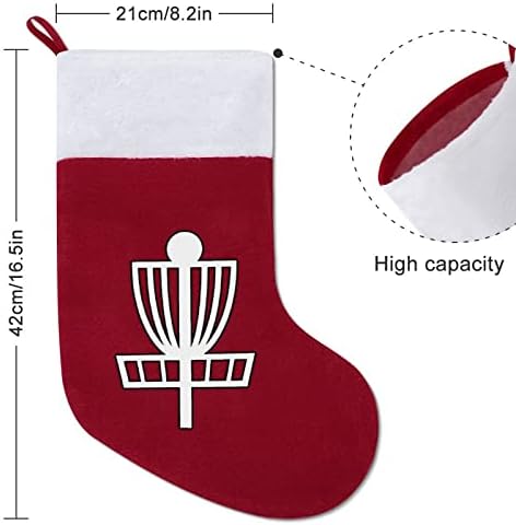 Диск Голф Прекрасни Коледни Чорапи-Меки Плюшени Коледни Чорапи с Бели Топли Коледни Декорации