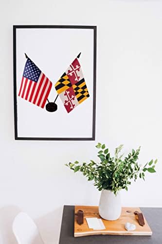 Двойна тенис на Флаг Америка и Мериленд, Настолни Знамена на САЩ и Мериленд, Набор от настолни знамена клас