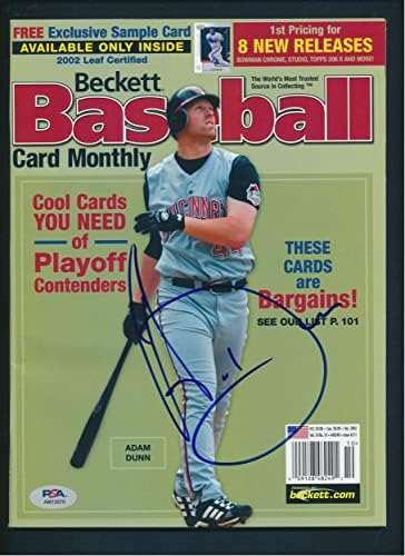 Адам Дън Подписа списание с Автограф на PSA/DNA AM13079 - Списания MLB с автограф