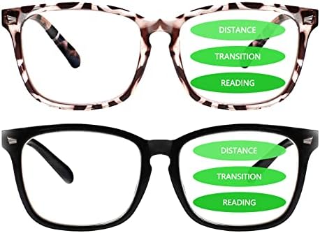 Sumkyle, 2 опаковки Прогресивно мультифокальных очила за четене със синя светлина за жени и Мъже, Модни рамки