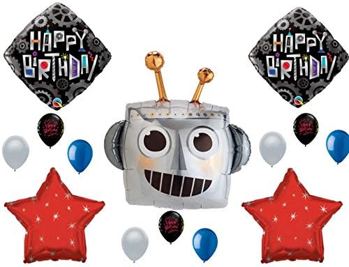 Робот честит Рожден Ден балони За Украса на Доставките на Зъбни Колела Шестеренки Роботика