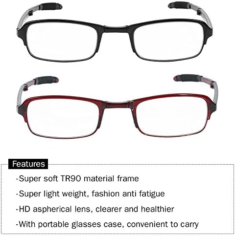Очила за четене, мъжки и женски 1.0/1.5/2.0/2.5/3.0/3.5/4.0 Джобно лесно складное стъкло за четене при далекогледство