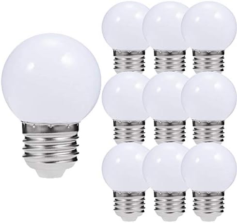 Lxcom Lighting G14 Led лампа за тоалетка Масички от 1 W, Глобус, Еквивалентна 10 W, Кръгли Крушки, Топъл Бял