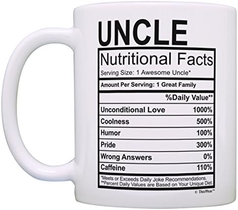 Нов подарък на Чичо си за Чичо Етикет с Информация за храненето Забавни Подаръци за Чичо 11 грама Керамични