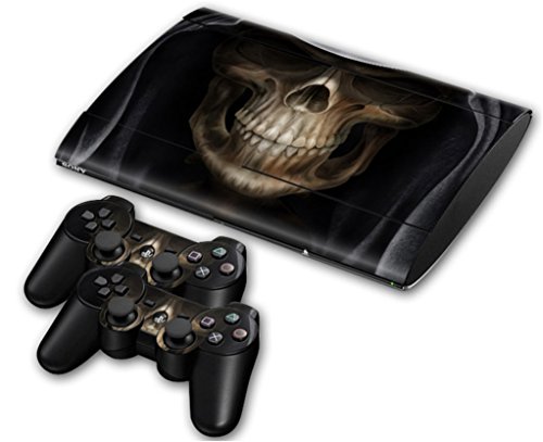 GAMB Череп Нов PS3 PlayStation 3 супер тънък 4000 + 2 контролера Стикер на кожата Стикер