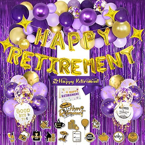 Sharonlily 84 бр. украса за парти в чест на пенсиониране за жените и мъжете, суперценная опаковка лилаво златни