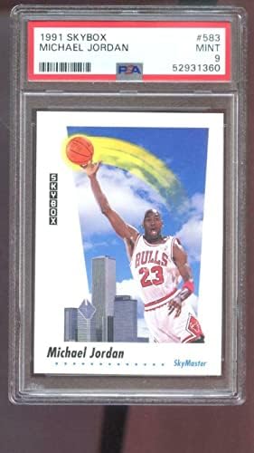 1991-92 Skybox 583 Баскетболно карта на Майкъл Джордан PSA 9 клас NBA Chicago Bull - Баскетболни карта, без