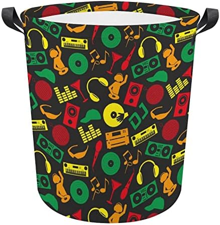 Музикален Клуб Dj Цветна Сгъваема Кошница За Дрехи Водоустойчив Кошница За Съхранение на Отпадъци с дръжка от