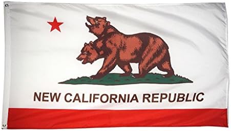 ФЛАГ DANF Флаг на Новата California на Република Банер 3 фута до 5 Фута от Полиестер с Медни Втулками