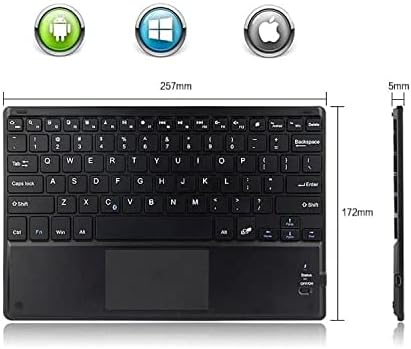 Клавиатура BoxWave е Съвместим с таблетен SGIN Android 12?E10P (10 инча) - Bluetooth клавиатура SlimKeys с трекпадом,