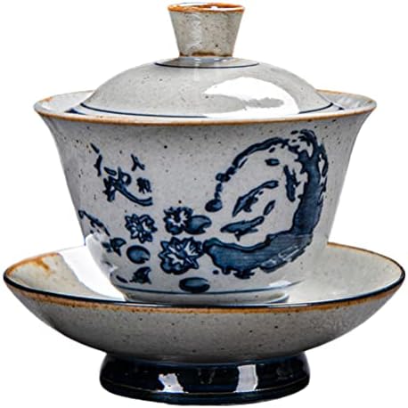 Китайски Чай HEMOTON 1 комплект Керамични Чаена Чаша с Капак, Комплекти Блюдец Порцеланова Чаена Чаша Кунг-фу