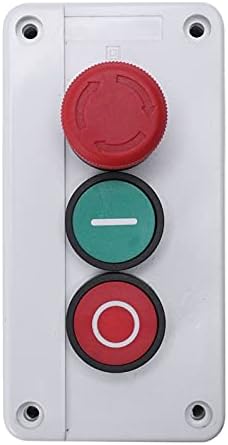 NC Аварийно спиране, БЕЗ Червено-зелено Миг кнопочного прекъсвач станция 600V 10A Промоция - (Цвят: бял, напрежение: