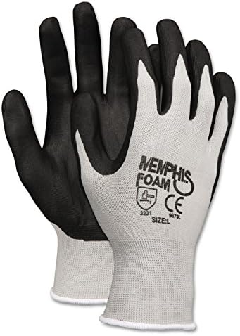 Ръкавици MCR Safety Memphis 9673Xl от полиуретанова пяна, нитриловые, X-Големи, сиви/ черни, 12 двойки
