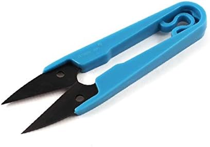 X-DREE U-образна Синьо-черна дръжка За рязане на въдицата, кабел, Шевни портновских ножица (En forma de U, azul,