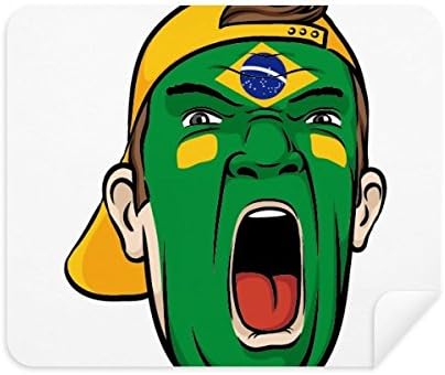 Бразилският Национален Флаг Грим Screang Cap Плат За Почистване на Екрана за Пречистване на 2 елемента Замшевой