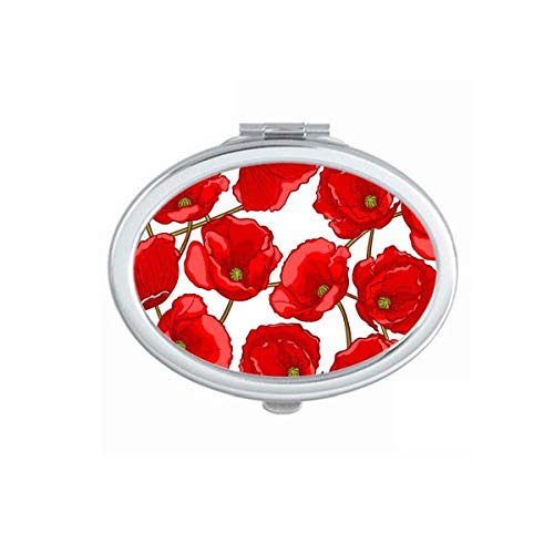 Червени Цветя Царевица На Поръчка Огледало Портативен Сгъваем Ръчен Грим Двойни Странични Очила
