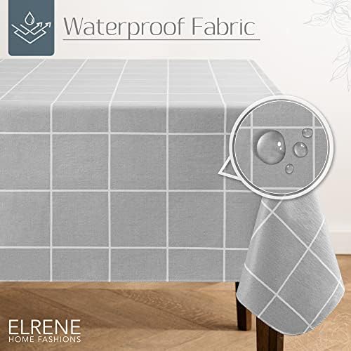 Vinyl Покривка Elrene Home Fashions Стъкло в клетка, Устойчив на вода и петна, с Фланела субстрат, 60 См Х 120