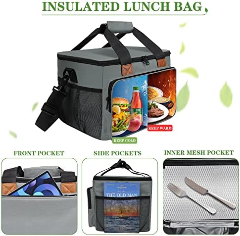 Чанта за обяд за жени / Мъже от RERUICO, Голямо Множество Чанта за Обяд от Рециклирани материали, за мъже и