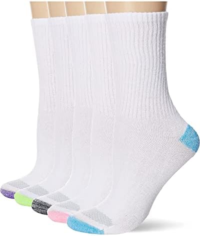 Дамски чорапи Hanes Премиум-клас X-Cool Temp Comfort Lightweight White Crew Socks 6 бр.
