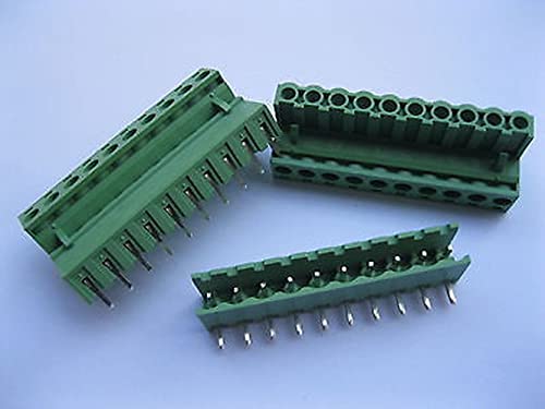 5 бр Ъгъл на наклона на 5,08 mm 10-пинов Конектор Винтова Клеммной подложки Вставляемого Тип Зелени
