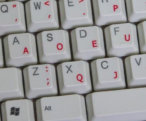Година Опростяване на Етикети на клавиатурата с ЧЕРВЕН Надпис ВЪРХУ Прозрачен фон