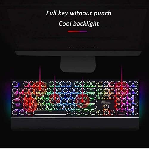 Ръчна Детска клавиатура в стил пишеща машина SWIMXL със Сгъваема поставка за китките с подсветка True RGB, 108-Ключ