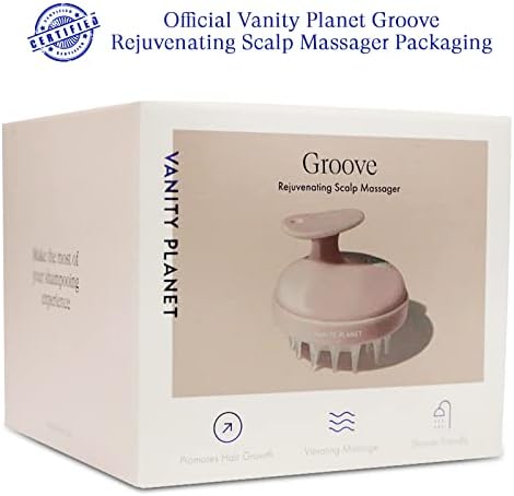 Четка-шампоан за масаж на кожата на главата Vanity Planet - Groove Blush Pink - Ръчно вибриращ масажор - Водостойкое