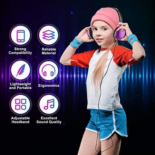 18 от Опаковки на Детски слушалки, Цветни Обемни Готини Слушалки, Регулируеми Студентски Слушалки с Кабел с