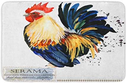 Подложка за баня Adowyee Serama Rooster загуби, претърпени Серия Породи Пилета Домашна Farm Птица е украсена