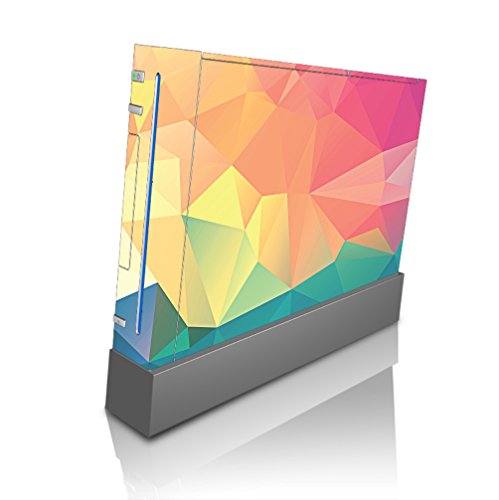 Пастелно Дъгата Полигональный Дизайн на Винил Стикери-Обвивки egeek amz за Wii конзола