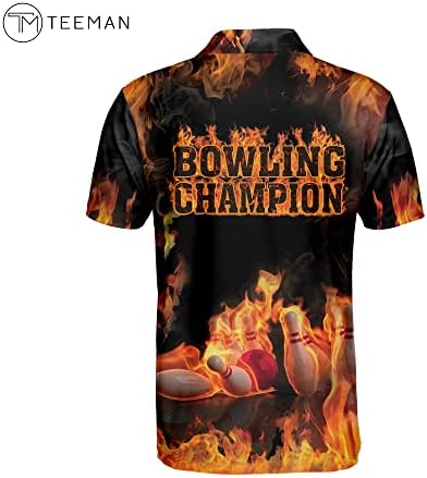 Тениска за боулинг TEEMAN по поръчка за мъже, Мъжки Забавни Риза за Боулинг С Къс Ръкав Поло, Потници за Боулинг
