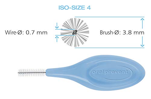 Межзубная четка Smart Grip от биопластика (захарна тръстика) син цвят, дължина тел 0,70 мм, размер ISO 4, 24