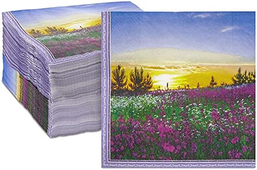 Хартиени салфетки Sunrise за парти в градината, рождения Ден (6,5 x 6,5 инча, 150 опаковки)