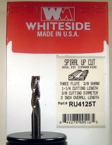 Ножове Whiteside RU4125T Стандартна Спирала наставка с твердосплавным режещ инструмент с диаметър 3/8 инча и