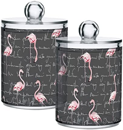 Титуляр на памучен тампон Flamingo Контейнери за Баня, Буркани с Капаци, комплект Памучни Тампони, през Цялата