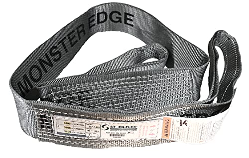 Stren-Flex EEF-1-903ME-20 - Произведено в САЩ - 20-подножието найлон стропа Monster Edge Плосък Eye & Eye Уеб Sling (4800 Вертикална - 3800 Колиета - 9600 Кошница)