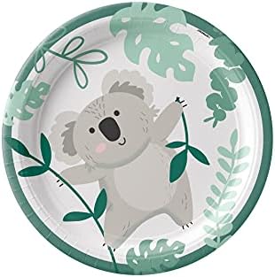 Кръгла плоча с изображение на коали - 7 инча | опаковка от 8