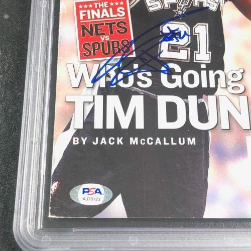 Тим Дънкан Подписа на Корицата на списание PSA / DNA Slabbed С Автограф Auto 10 Spurs - Списания НБА с автограф